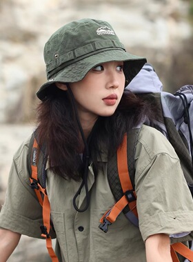 小众山系户外登山帽男女春夏户外露营渔夫帽盆帽遮阳防晒防紫外线