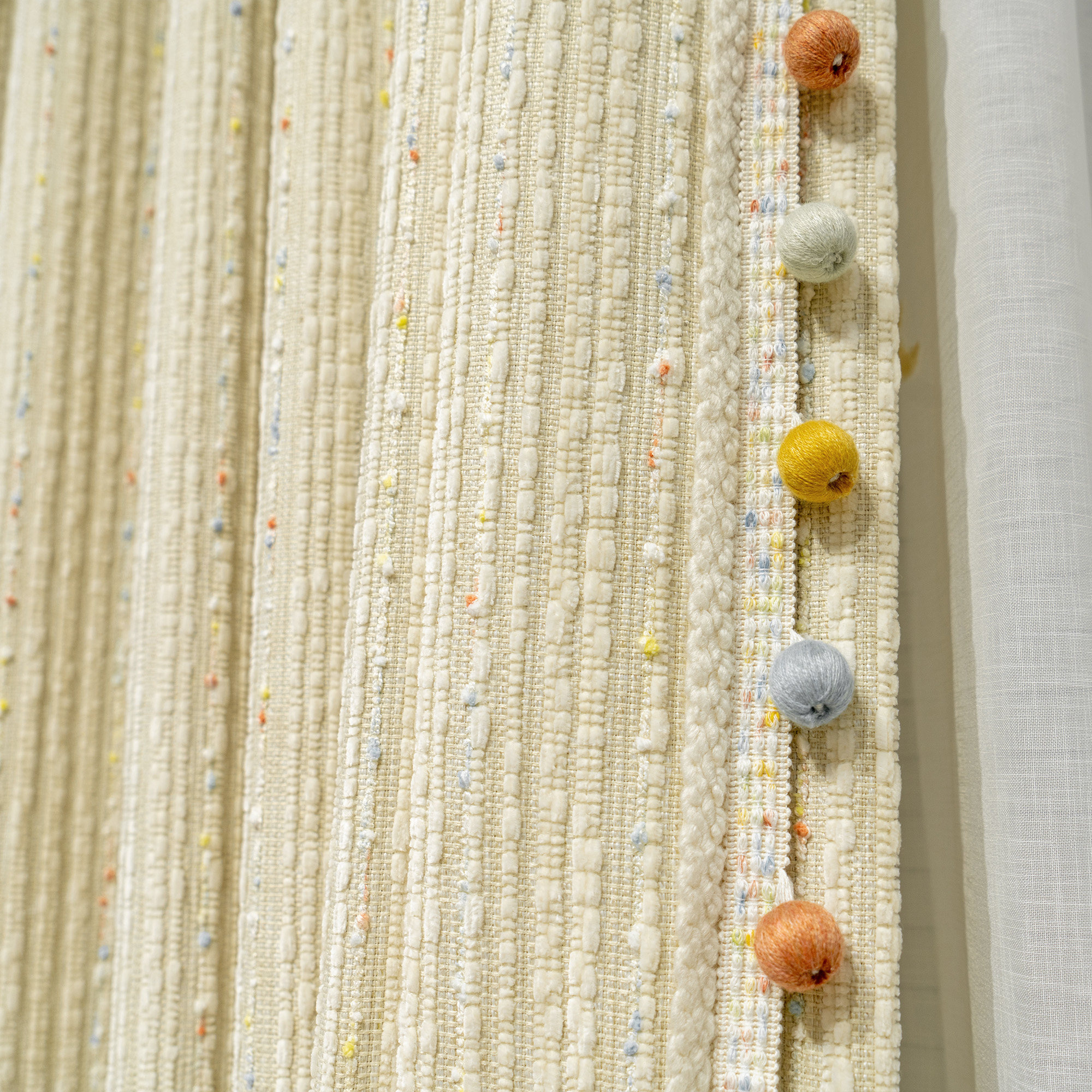 现代简约高档奶油风男孩女孩儿童房卧室公主风雪尼尔新款窗帘定制