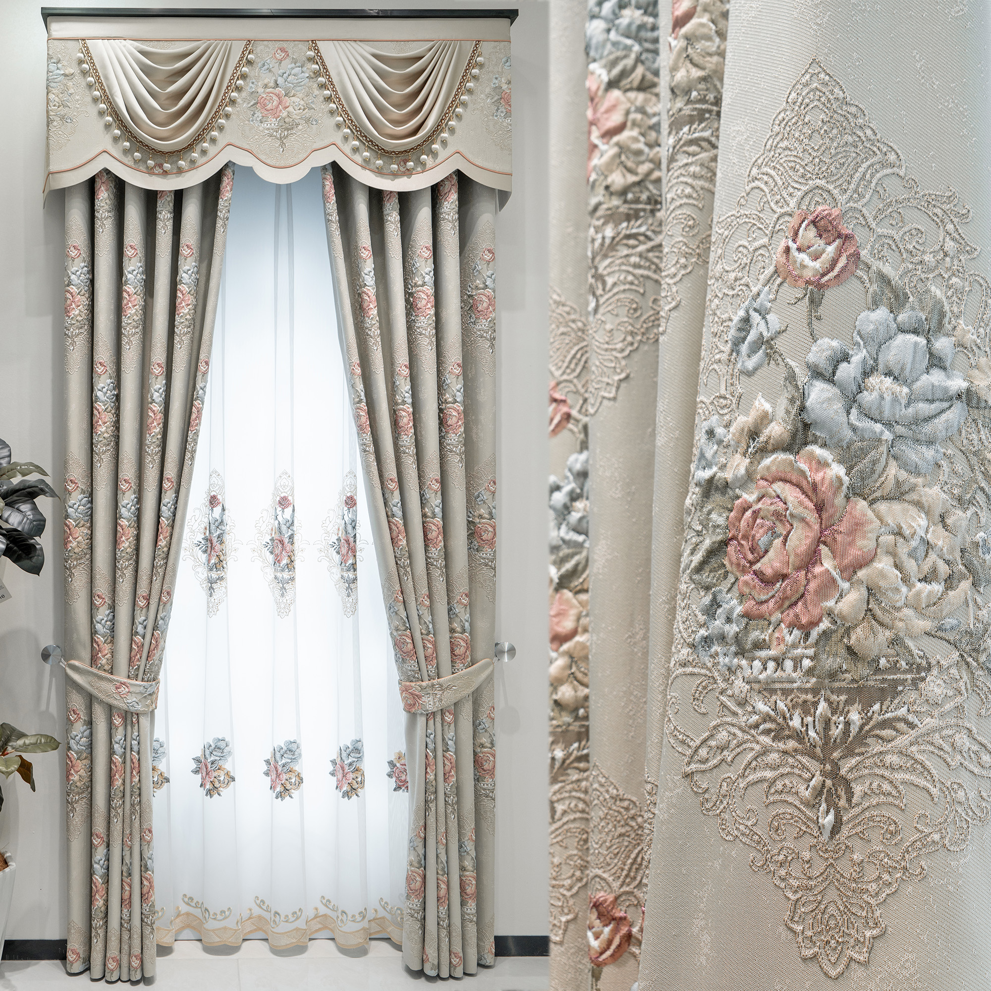 法式提花欧式客厅卧室遮光窗帘