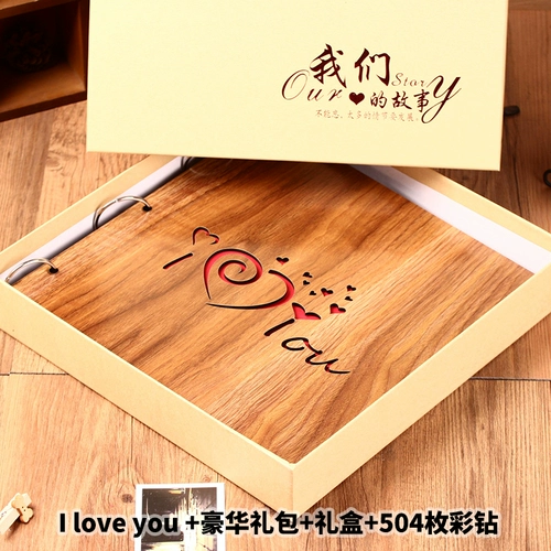 Деревянный фотоальбом, книга роста для влюбленных, DIY, подарок на день рождения