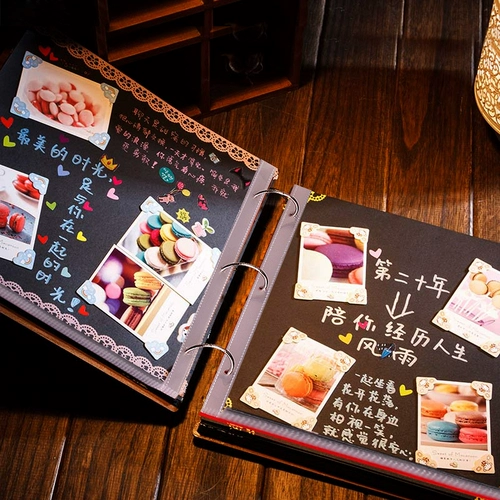 Деревянный фотоальбом, книга роста для влюбленных, DIY, подарок на день рождения