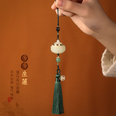 随身香薰夜光莲花香囊流苏手机链挂件国风复古风个性 吊坠汉服压襟