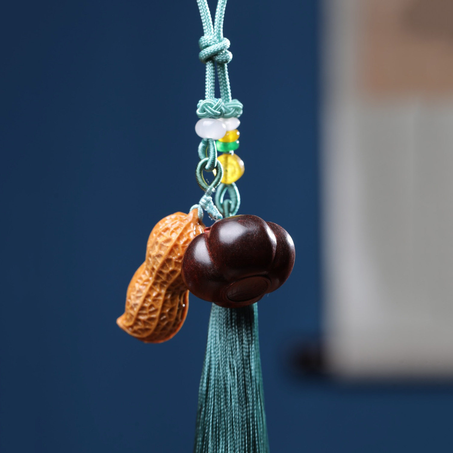 紫檀木柿柿如意好柿发生汽车挂链 好柿连连带流苏装饰品包包