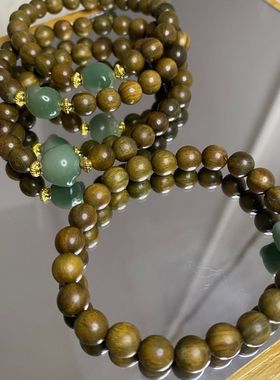 绿檀8mm猫爪手链佛珠手串