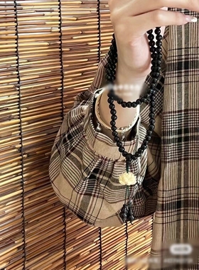 紫光檀莲花吊坠多圈手链