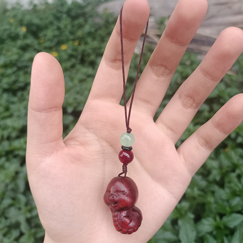 可爱萌趣生肖蛇包包挂件手机链木质蛇简约配饰创意木作吊饰