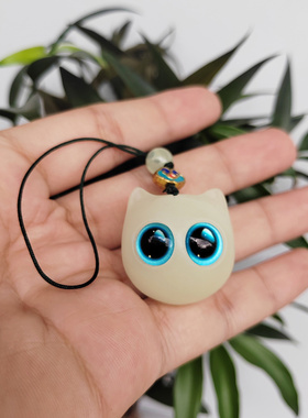 文玩手机链夜光可爱猫咪挂件