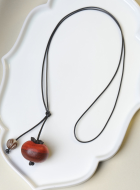 小柿子项链挂件男女情侣礼物好事发生毛衣链活扣事事如意柿子挂饰