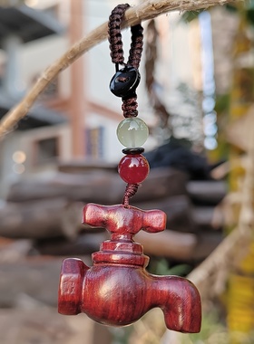 国风木质雕刻吊坠包包挂饰文玩把件工艺品木作男女随身钥匙扣挂件