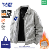 WASSUP 休闲痞帅飞行皮衣夹克 秋冬加绒美式 PALM外套男款 2025新款