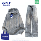 PALM运动服套装 美式 男款 WASSUP 2026新款 春季 连帽卫衣裤 子两件套