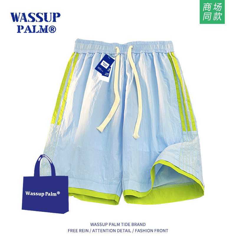 WASSUP PALM短裤男女夏季2026新款休闲宽松运动裤薄款沙滩五分裤