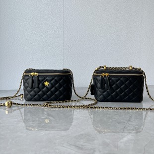 头层羊皮高品质小众设计盒子包真皮百搭菱格链条包时尚 单肩斜跨包