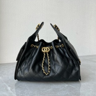 2025新款小香风鱼子酱牛皮腋下包菱格链条嬉皮包真皮百搭单肩女包