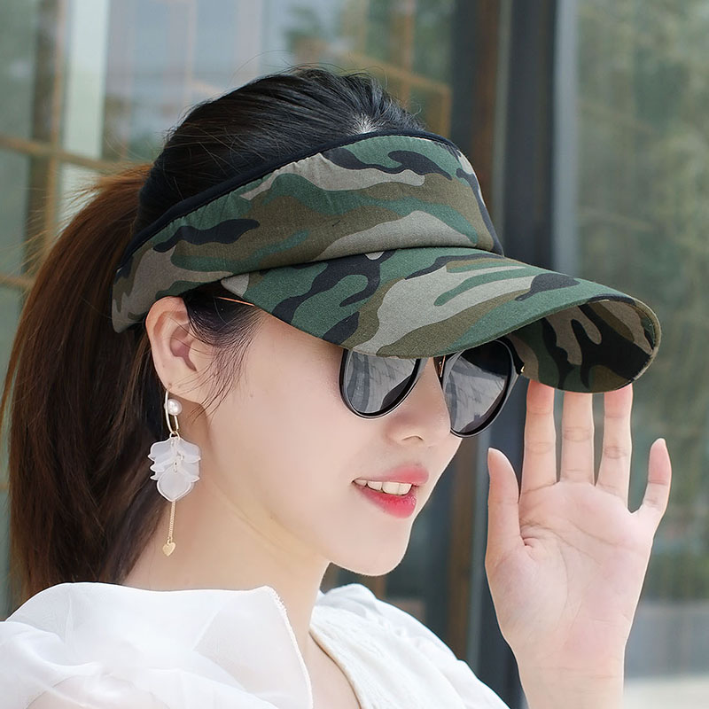 男女款时尚迷彩透气扎马尾登山