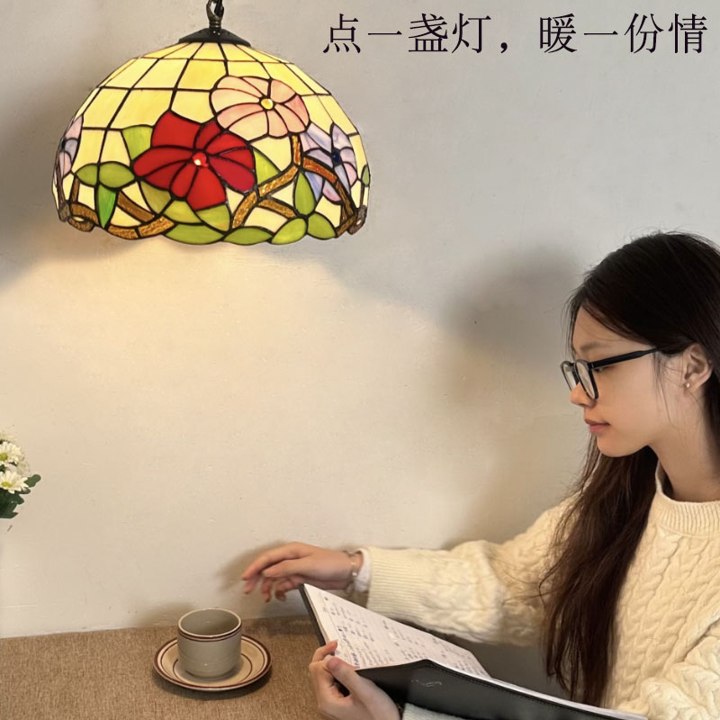 2024年新款大气奢华美式复古欧式餐厅卧室灯蒂芙尼吊灯灯具