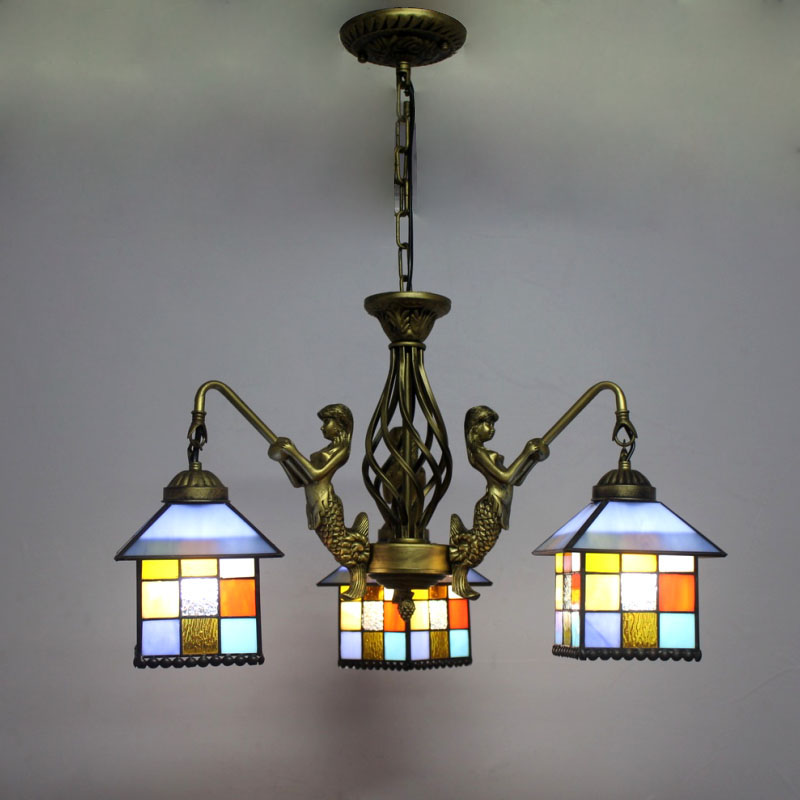 创意东南亚小房子餐厅酒吧灯欧式地中海客厅3头吊灯浪漫简约灯具