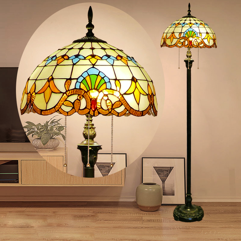 欧式地中海酒吧会所落地灯美式复古立式落地台灯餐厅书房卧室灯具