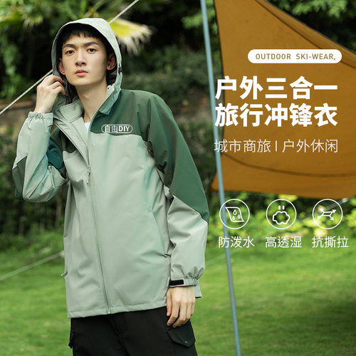 工作服定制冲锋衣印字logo