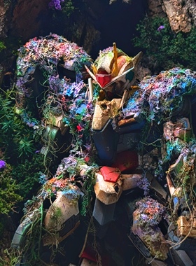 镜花水月现货小米鱼缸mg高达00r场景花海草缸战损成品模型能天使