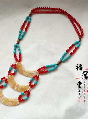 秦汉古风璎珞仿玉璜汉服玉佩古装复原配饰魏晋战国宿命多层项链