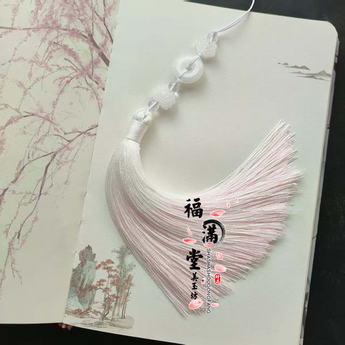 手工编织小清新琉璃莲花平安扣流苏挂件新中式旗袍压襟坠百搭古风