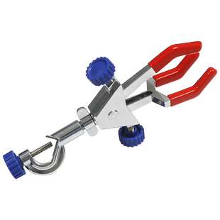 实验室三爪夹 十字夹 大号中号小号德式英式烧瓶夹冷凝管夹四爪夹铝制铁质铁架台滴定台蝴蝶夹双顶丝万用夹子