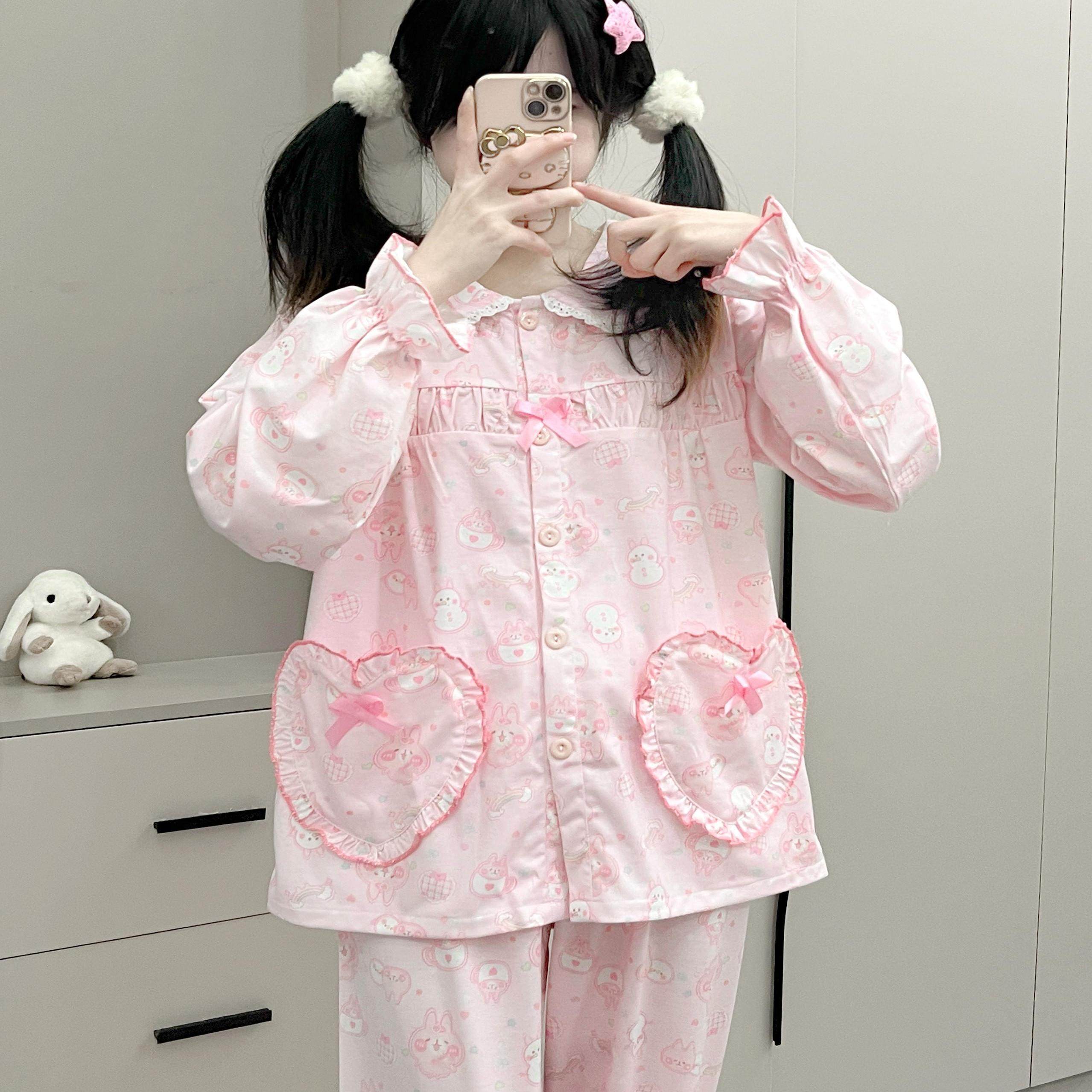 原创！雪人卡娜赫拉甜美春秋长袖长裤女卡通睡衣可爱家居服套装,女士内衣/男士内衣/家居服,睡衣/家居服套装,淘宝优惠券,粉丝福利购,淘宝优惠卷