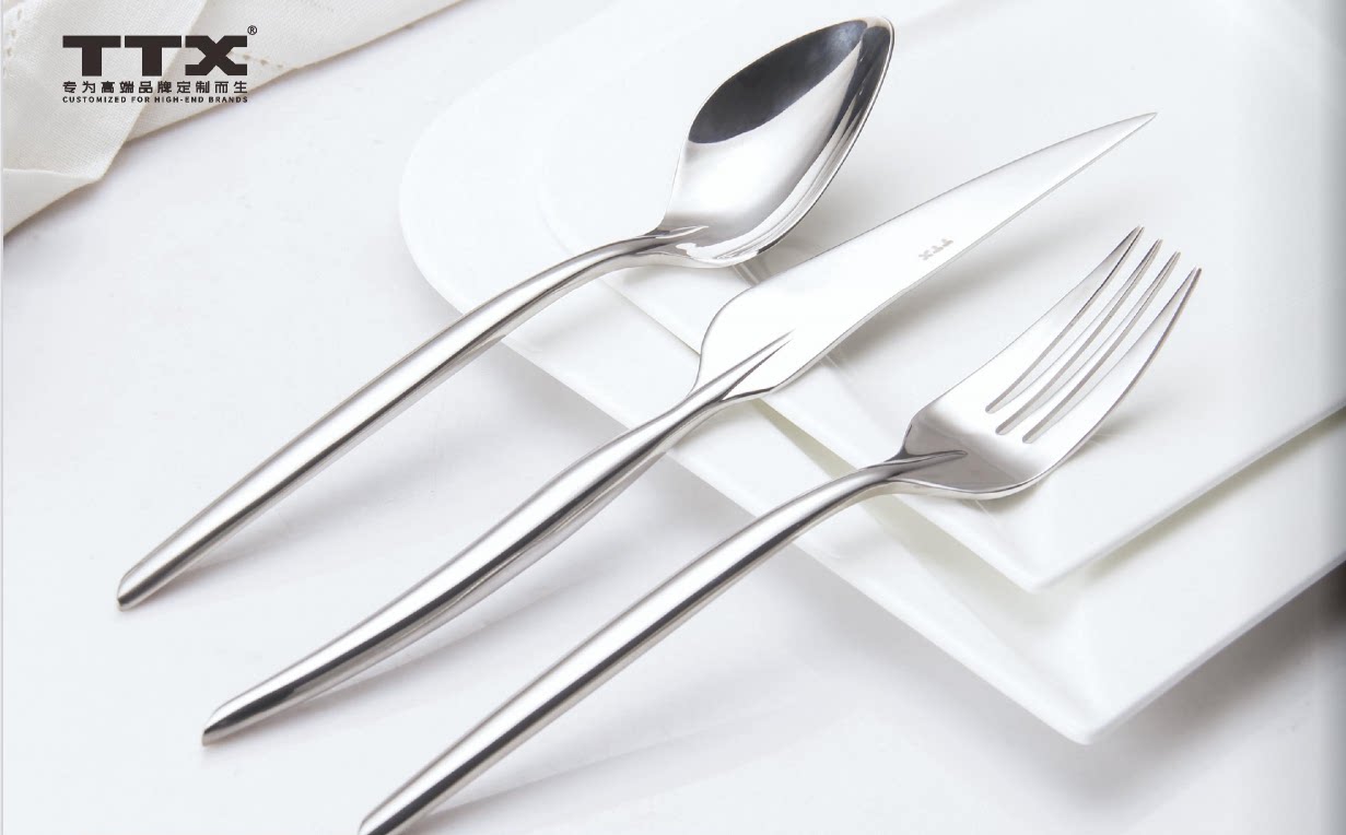 ttx羽毛系列18/10西餐餐具套装家用牛排刀叉西餐厅酒店商用刀叉勺