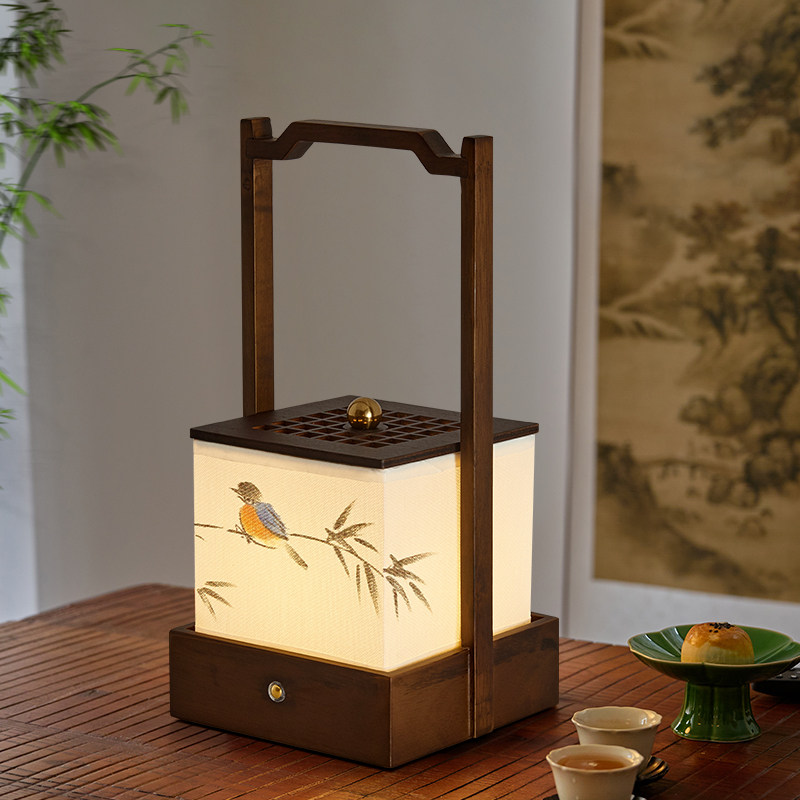 宋代美学台灯充电款可移动手提灯中式国风卧室床头茶台书房氛围灯,家装灯饰光源,装饰台灯,淘宝优惠券,粉丝福利购,淘宝优惠卷
