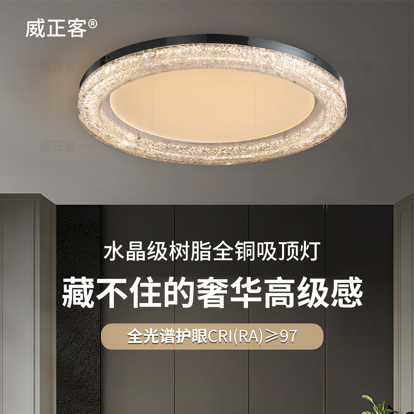 意式极简高端轻奢大气卧室吸顶灯图片