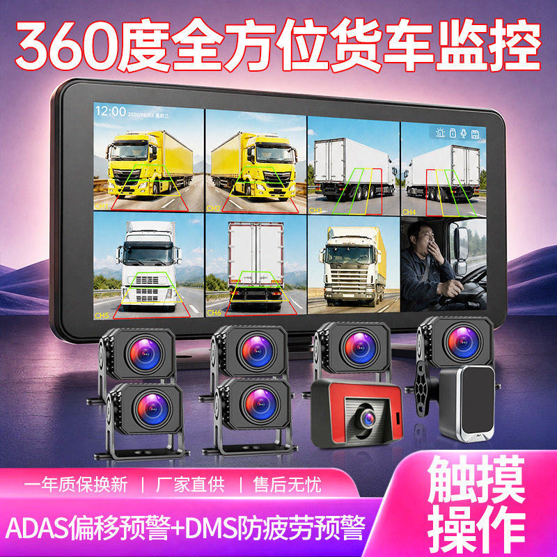 360°货车八路记录仪ADAS预警