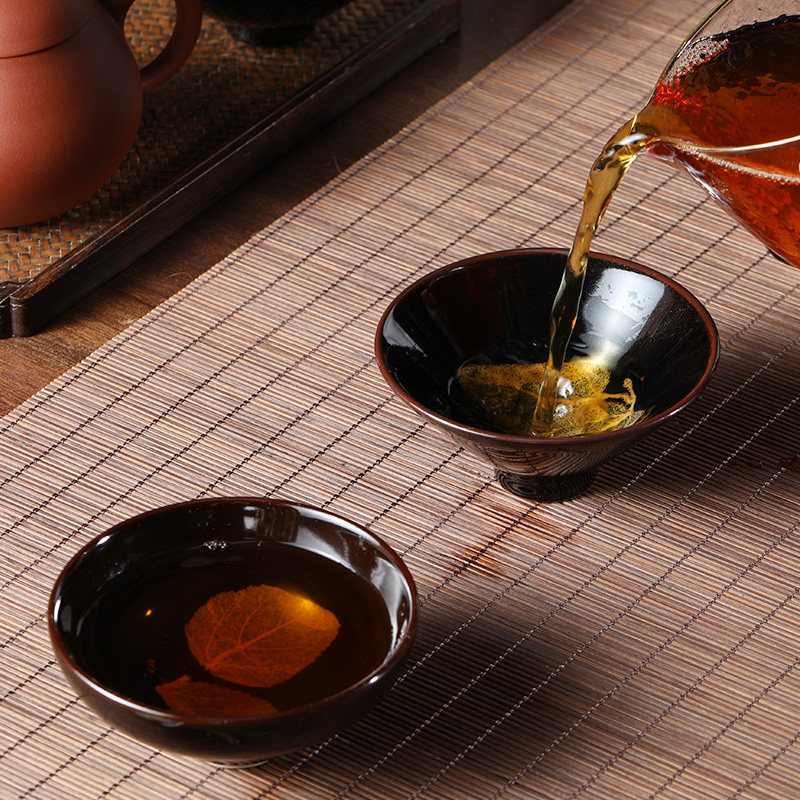 观复博物馆吉州窑木叶天目盏手工陶瓷茶杯功夫茶单杯品茗杯主人杯