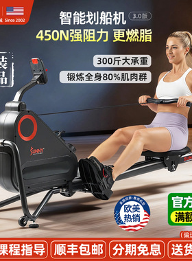 美国SUNNY划船机家用小型健身器材室内减肥运动器械燃脂超强阻力