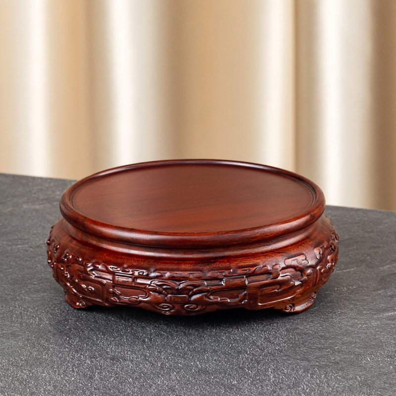 实木质圆形底座摆件花瓶盆景佛像文玩鱼缸酒坛工艺品茶壶承重托架,家居饰品,木雕,淘宝优惠券,粉丝福利购,淘宝优惠卷