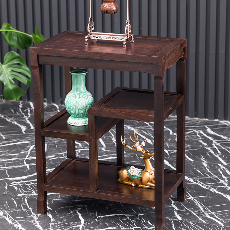 红木家具非洲黑檀木实木茶水柜酒柜电话架餐边柜小柜子鱼缸储物架