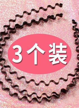 网红波浪发箍新款发捆敷面膜头箍男士铁发卡夏天女男黑色洗脸发箍