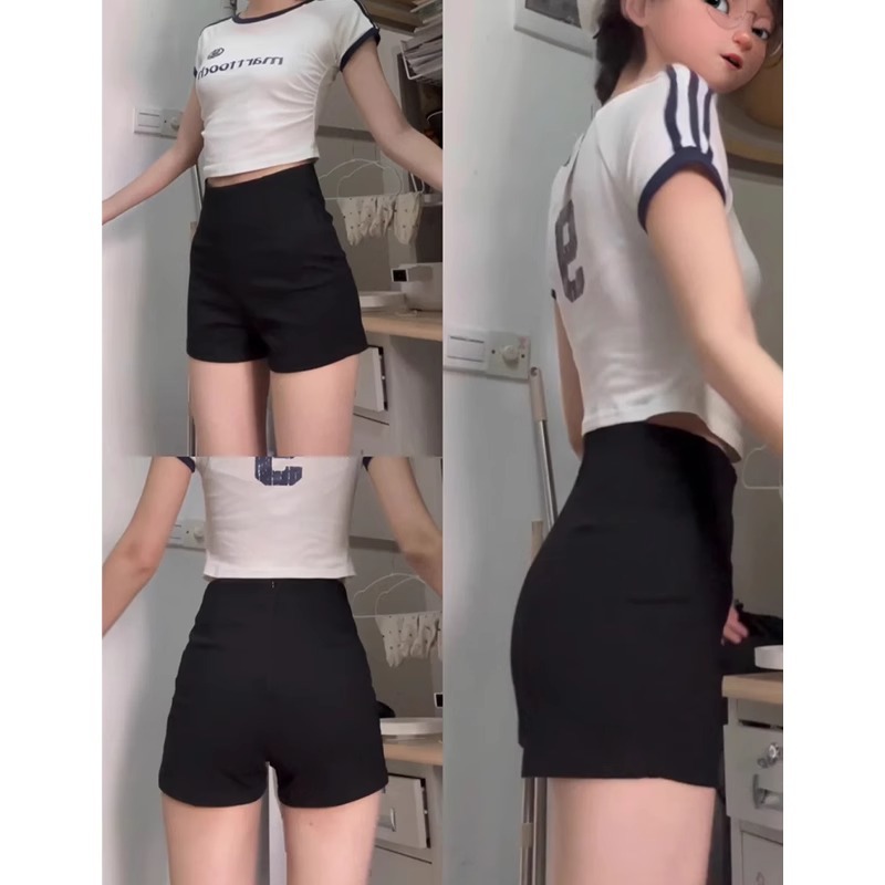 黑色西装短裤女款高腰夏季小个子女团打底紧身热裤a字版辣妹休闲