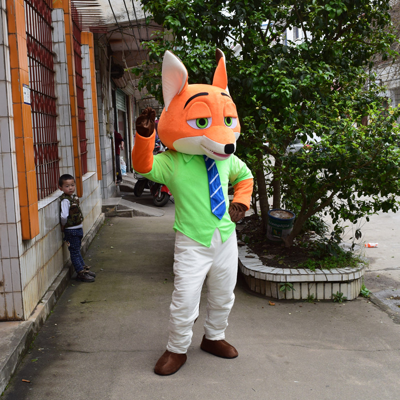 疯狂动物城卡通人偶服装朱迪兔子玩偶服尼克狐狸演出道具动漫头套