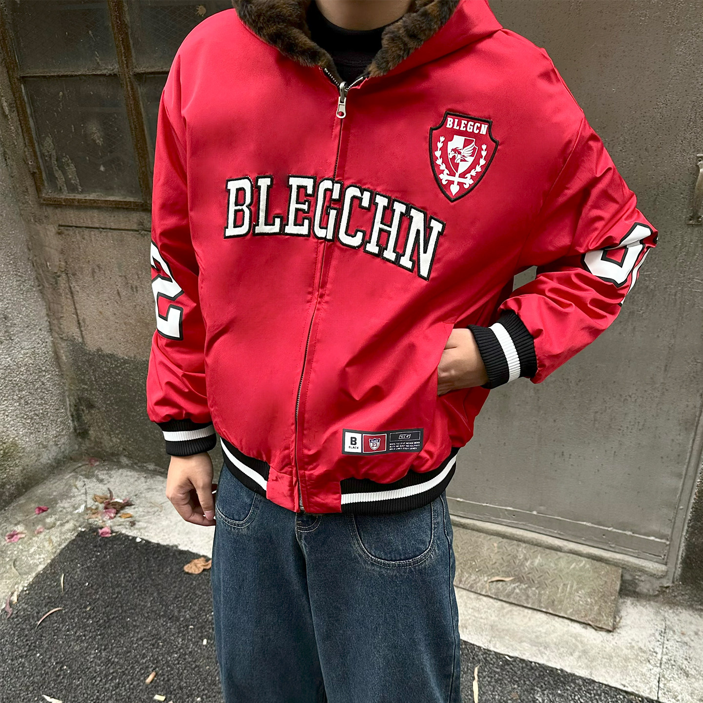 美式赛车风双面穿棉服外套男冬季