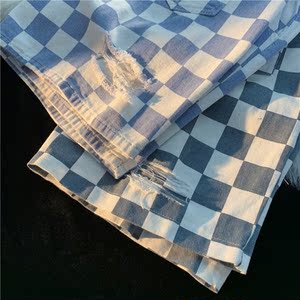 全棉面料破洞牛仔休闲短裤 五分裤B342-DK656-P35控48图片