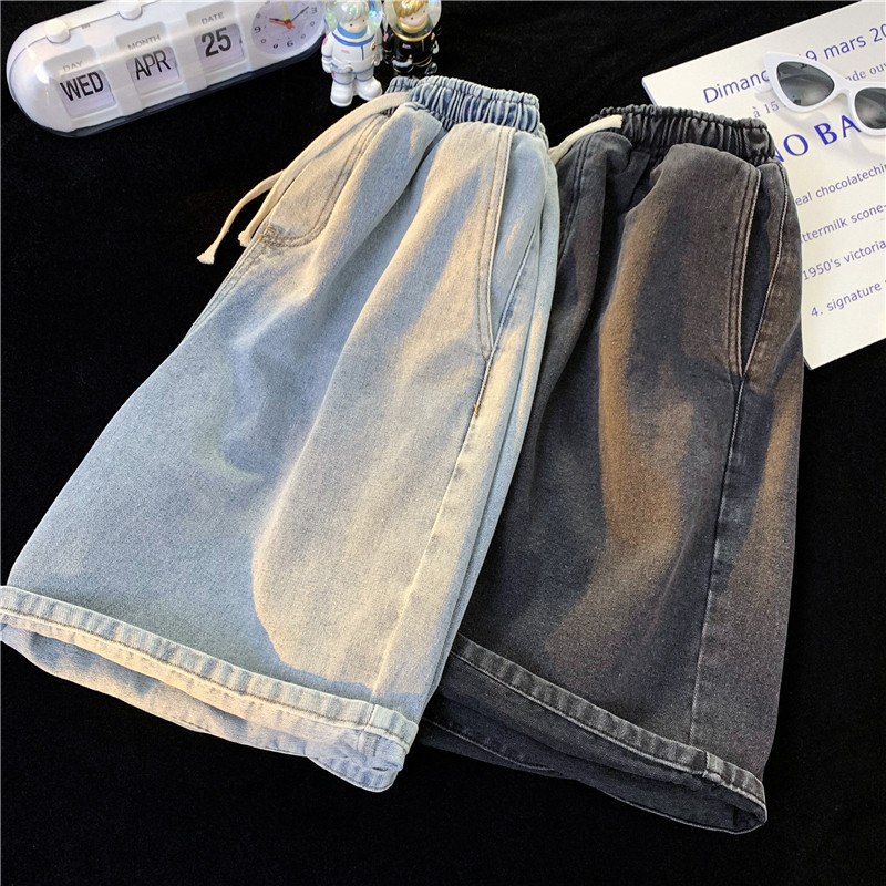 点击6主推高品质简单纯色松紧腰牛仔短裤大裤衩B342-DK1011-特P28图片