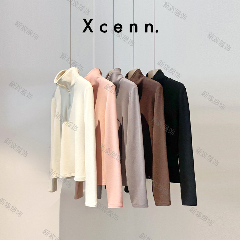 【新宸Xcenn】超火爆立领半拉链卫衣秋冬保暖打底衫XC0A1219