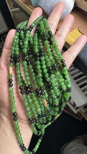 和田玉俄料碧玉卡6项链
