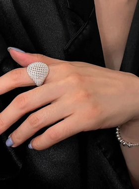 甄媛银饰女纯银简约戒指