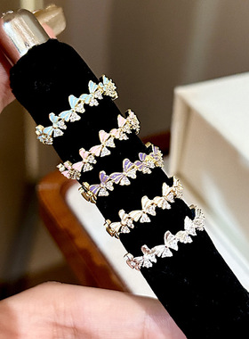 甄媛银饰女纯银简约戒指