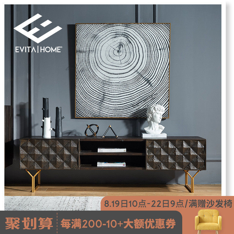 EVITA HOME美式轻奢电视柜现代简约实木电视柜欧式做旧复古电视柜在类目 住宅家具, 柜类, 电视柜中 - 来自Buy2taobao.com提供专业的淘宝代购服务