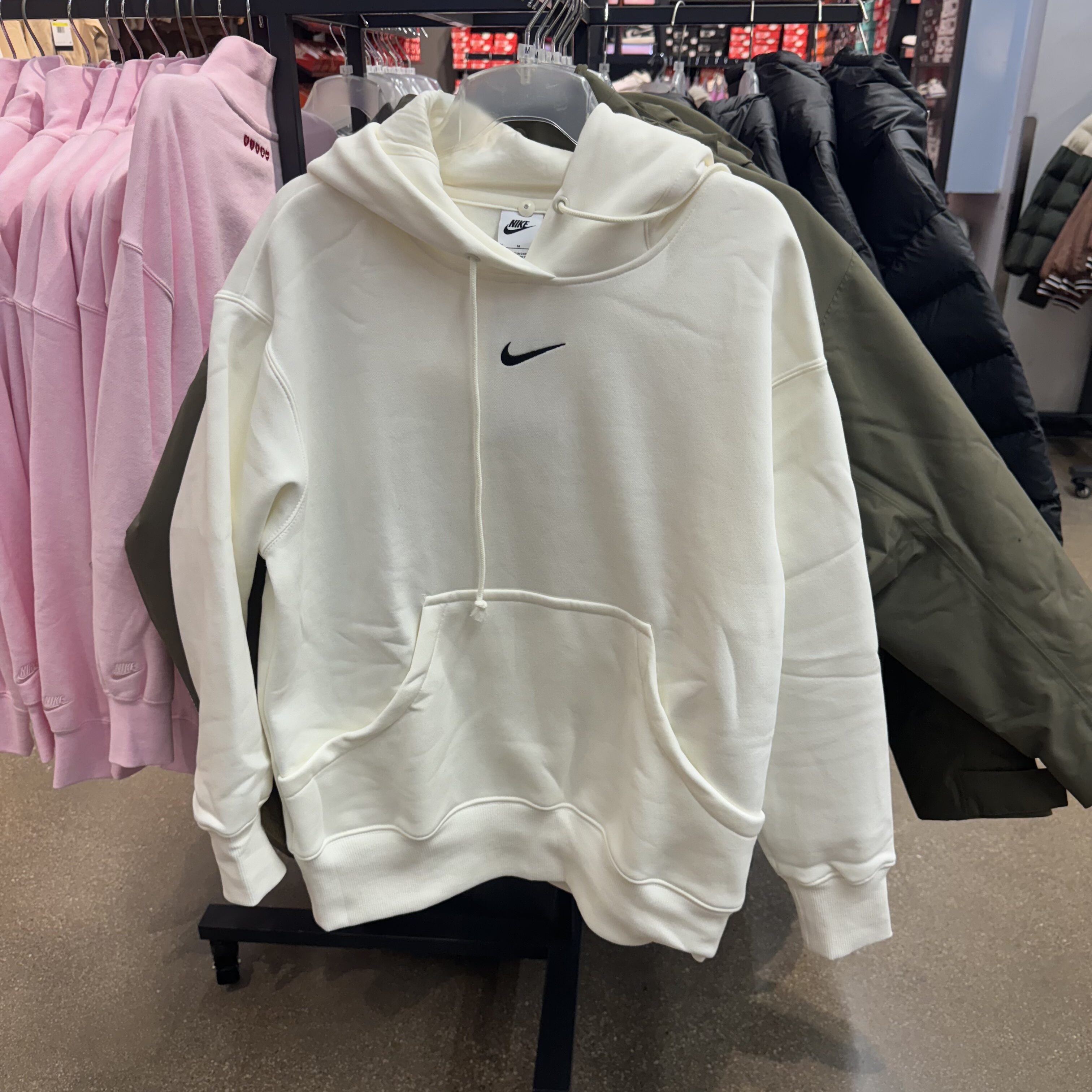 犇犇运动Nike/女子春秋季薄绒LOGO 休闲连帽套头衫卫衣DQ5861-133