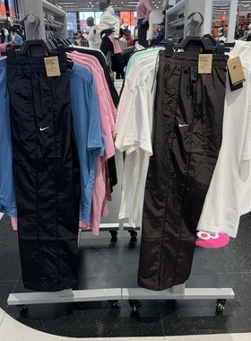 犇犇运动Nike/ 女子梭织宽松透气直筒休闲高腰长裤FV7656-004-010
