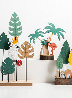 创意木质树木摆件高级感小众家居书架桌面置物架展示陈列架装饰品